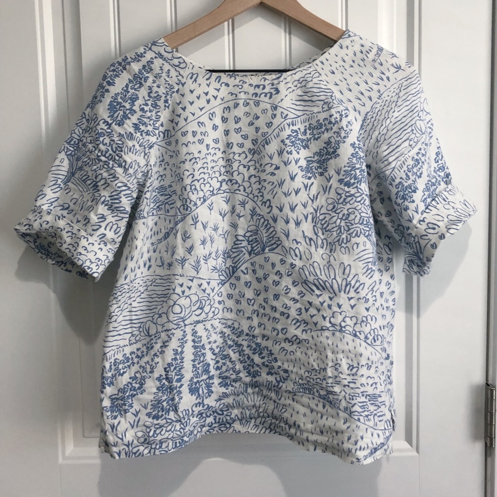 Linen patterned blouse